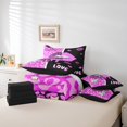 thumbnail image 3 of Leopard Lip Comforter Set 7 Piece Purple Black Love Full Bedding Set With Sheets For Women,Hip Hop Floral Stars Butterfly Bed In A Bag Valentine'S Day Gifts Bed Set, 3 of 4
