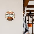 thumbnail image 7 of Mourning Coffee Round Aluminum Sign Halloween Theme Wall Art Vintage Style Wall Decor for Kitchen Living Room Bar Cafe Halloween Party 8x8 Inch, 7 of 7