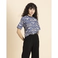 thumbnail image 2 of MoomayaWomens PrintedLoose-Fit Top,ElbowSleeves Round Neck Lounge Wear Top, 2 of 8