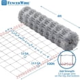 thumbnail image 4 of Fencer Wire Cattle Panel, Hog Panel, Farm Fence, Galvanized Welded Wire Fence Roll 4' x 100', 15/13.5 Gauge, Graduated Mesh (3.5"-8"), Animal Barrier for Cattle, 4 of 8