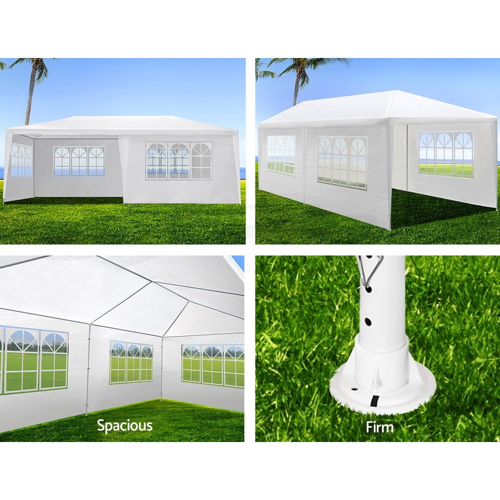 BaPiPro 10x20 ft Outdoor Party Canopy Tent with 6 Removable Sidewalls, Waterproof Wedding Gazebo for Backyard & Events, White