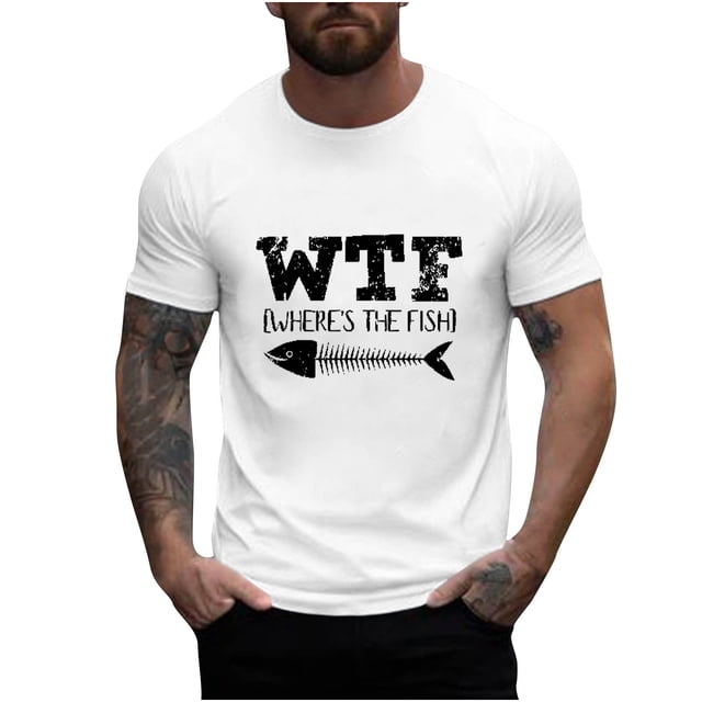 Mangas de Mano para Hombres, Cuello Redondo de Verano Ocio Impreso Superior, Moda Casual Manga Larga Poliéster