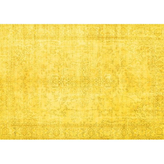 Ahgly Company Indoor Rectangle Persian Yellow Traditional Area Rugs, 8' x 12'