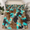 thumbnail image 2 of Castle Fairy Leopard Print Twin Sheet Sets for Boys Girls,Brown Teal Bedding, 2 of 7