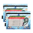 thumbnail image 2 of Cartoon Cute Shark with Fish 2 Pack Pencil Pouch for 3 Ring Binder Smooth Zipper Folders with Pockets Clear Window Pencil Case, 2 of 6