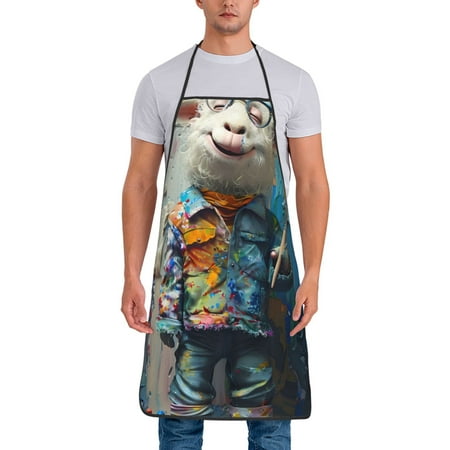 

Lukts Whimsical Goat Artist Print Unisex Tie-Up Aprons Bibs for Chef Kitchen Grill Beverage Shop