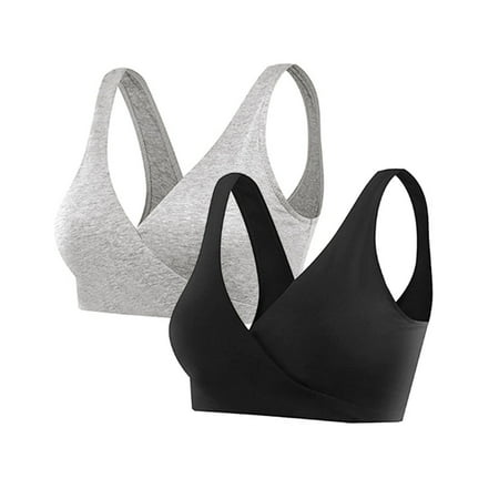 GZWYHT Nursing Bras Clearance Bras for Women 2 PCS Pregnant Women s Plain Color Bra Maternity Nursing Bras Vest Tops Bralettes for Women Wireless Bras Push Up Bra D XXL