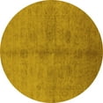 thumbnail image 1 of Ahgly Company Machine Washable Indoor Round Oriental Yellow Industrial Area Rugs, 3' Round, 1 of 4