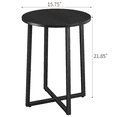 thumbnail image 3 of Small End Table for Living Room Bedroom, Round Side Table with Metal Legs, Accent Table for Small Spaces, Black, 3 of 9
