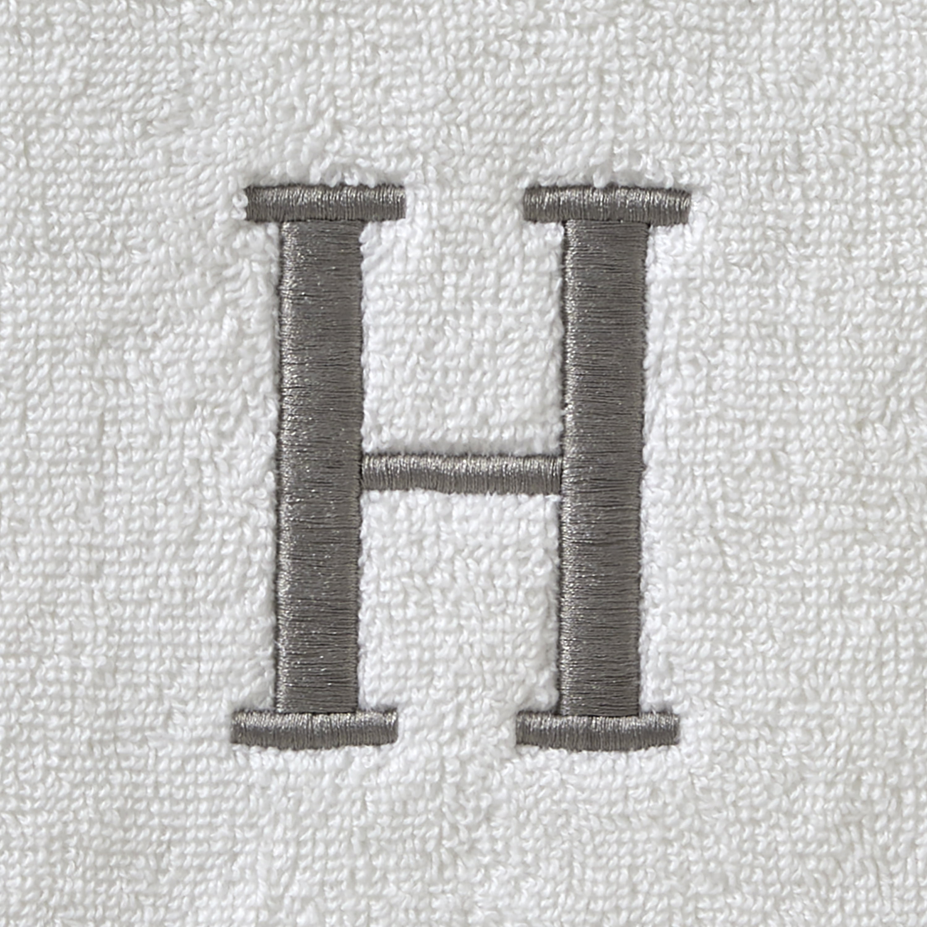 SKL Home Casual Monogram Hand Towel (2-Pack), "H", White