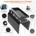 thumbnail image 3 of Joy&Grace Couch Arm Tray inMagnetic Detachable Sofa Arm Table with Phone and Tablet Holder Bamboo Couch Cup Holder Foldable Sofa Armrest Tray for Eating Drinks Phones (Natura, 3 of 5