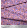 thumbnail image 2 of Soimoi Satin Silk Fabric Dot & Rose Floral Printed Fabric 1 Yard 42 Inch Wide, 2 of 3