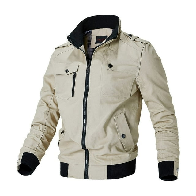 Blouson Aviateur Homme Mode Décontractée Coupe-Vent Veste Manteau Homme Printemps Automne Tenue Militaire Veste Homme