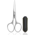 thumbnail image 1 of LMHF Beard and Mustache Scissors - FINOX Stainless Steel Professional Manicure Tools in Leather Case - Ethically Made in Solingen Germany - 4706, 1 of 5