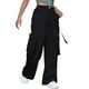 thumbnail image 1 of Gibobby Pantalones deportivos para mujer Pantalones cargo Mujer Ropa holgada de ajuste relajado Pantalones de mezclilla negros Cintura alta Cremallera(Negro,M), 1 of 5