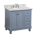 thumbnail image 3 of Bella 36" Bathroom Vanity with Powder Blue Cabinet and Carrara Marble Top, 3 of 5