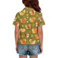 thumbnail image 5 of School Uniforms for Girls Short Sleeve Henley Cute Cartoon Animal Print T Shirts Button Closure Causal Active Polo Shirts, 120, 5 of 5