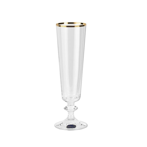 Bella Champagne Flute w/Gold rim Set of 6