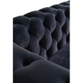 thumbnail image 6 of Modern Velvet Sofa, Button Tufted Chesterfield Sofa with Scroll Arms and Gold Metal Legs, 3-Seater Sofa Couch Upholstered Sofa for Living Room Bedroom Office Apartment, 87.40"×32.68"×29.92", Black, 6 of 14