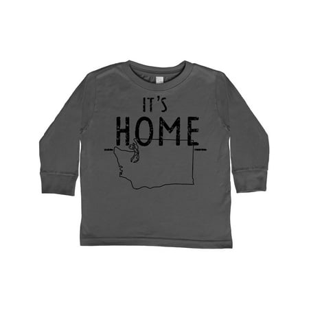 

Inktastic It s Home- State of Washington Outline Distressed Text Gift Toddler Boy or Toddler Girl Long Sleeve T-Shirt