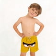 thumbnail image 5 of Boys' Angry Face Print Swim Trunks, Quick-Dry Elastic Waist Board Shorts with Pockets for Kids, 3-12 Years Yellow b 12-13 Years, 5 of 8