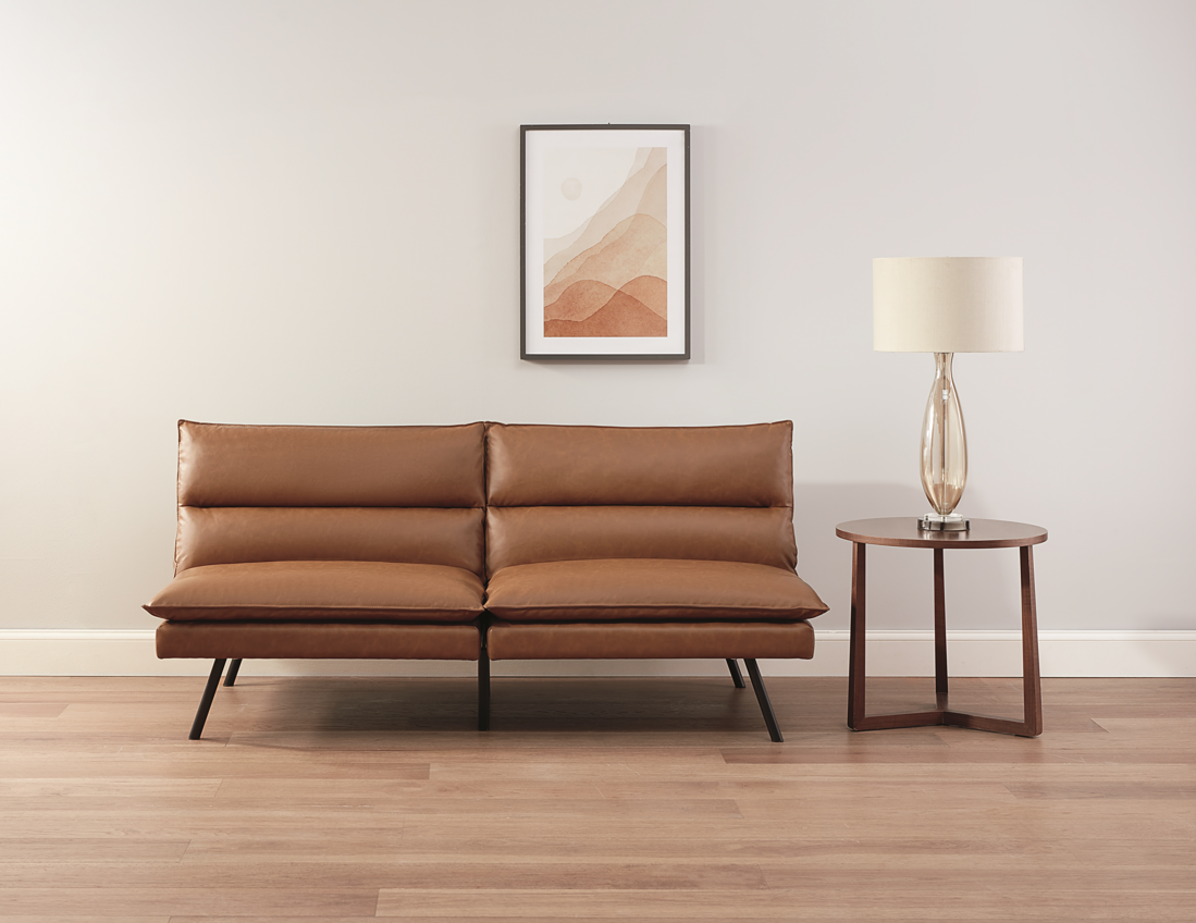 Mainstays Memory Foam Pillow Top Futon, Camel