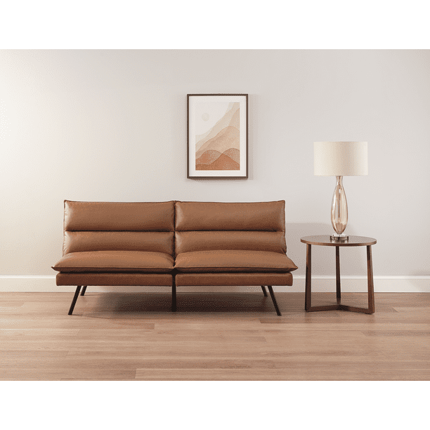 Mainstays Memory Foam Pillow Top Futon, Camel