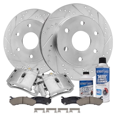 Auto Shack Front Drilled & Slotted Brake Rotors For Chevy Silverado 1500, GMC Yukon, Tahoe, Escalade