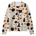 thumbnail image 4 of 2026 New Halloween Sweaters for Women Casual Knitted Cardigan Pullover Cute Pumpkin Graphic Fall Button Down Tops(White1,XXXXL), 4 of 4