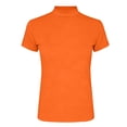 thumbnail image 3 of Helii Women's Tops Mock Neck Solid Color Embroidered Short Sleeve T-Shirt Loose Soft Basic Tops Dressy Casual Summer Daily Outfits Orange S, 3 of 7