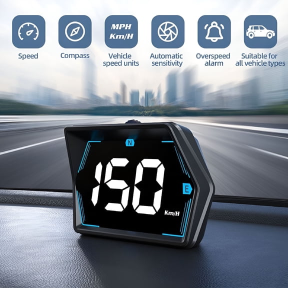 GJX 1Pc GPS Car Digital Speedometer HUD Head-up Display for All Vehicles