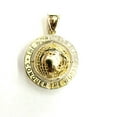 thumbnail image 2 of 10k yellow gold round globe planet earth world map pendant 2 sides 3D gift 4.6g, 2 of 14