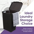 thumbnail image 6 of Superio Laundry Hamper with Lid Brown, 50 Liter Knit Laundry Hamper Basket, 6 of 8