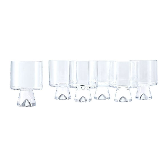 Blue Rose Polish Pottery Clear Rock/Old Fashion Glass - Set of 6