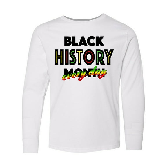 Inktastic Black History Month Every Day Long Sleeve Youth T-Shirt