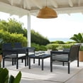 thumbnail image 2 of Safavieh Carson Outdoor Contemporary 4 Piece Living Set with Cushion, 2 of 8