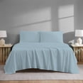 thumbnail image 3 of Purity Home 4-Piece 100% Brushed Organic Cotton Percale Bedsheet Set, 300 Thread Count Breathable, Super Soft & Cozy Bedding, Queen, Aqua, 3 of 14