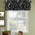 thumbnail image 6 of 2 Pack Black White Floral Valance for Window Gray Leaf Watercolor Botanical Spring Kitchen Valance Rod Pocket Short Curtain Topper Decorative Window Treatment for Living Room Bedroom 42"x12", 6 of 9