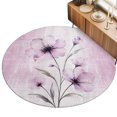 thumbnail image 2 of Round Rugs 6Ft, Pink Spring Floral Round Area Rug Washable Indoor Throw Carpet, Vintage Luxury Botanical Soft Non Slip Circle Rug for Office Cabinet Home Decor Aesthetic, 2 of 8
