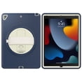 thumbnail image 2 of SaniMore for iPad 10.2" (9th/8th/7th Generation, 2021/2020/2019) Case, 3 Layers Multi-Functional Cover with 360° Rotation Hand Strap & Kickstand Pencil Holder Full Body Protective Shell, Darkblue+Whit, 2 of 6