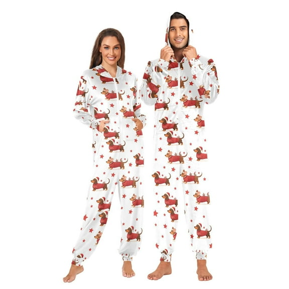 joogoo Dog Star Christmas Unisex Adults Onesies Pajamas Jumpsuits L