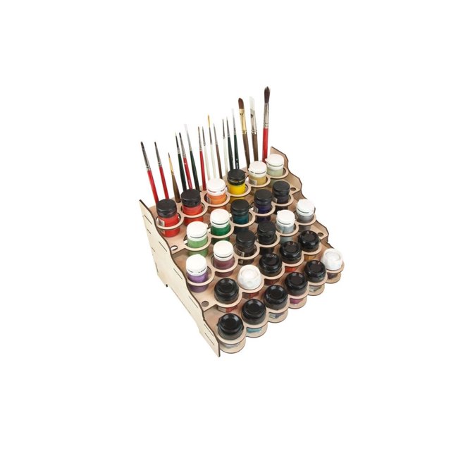 The Broken Token Modular Paint Rack w/ 35mm Holes - Multiple Organizer for Paint Bottles, Pots, and Brushes in Tiered Layout - Customize Your Pieces with Easy Organization & Access