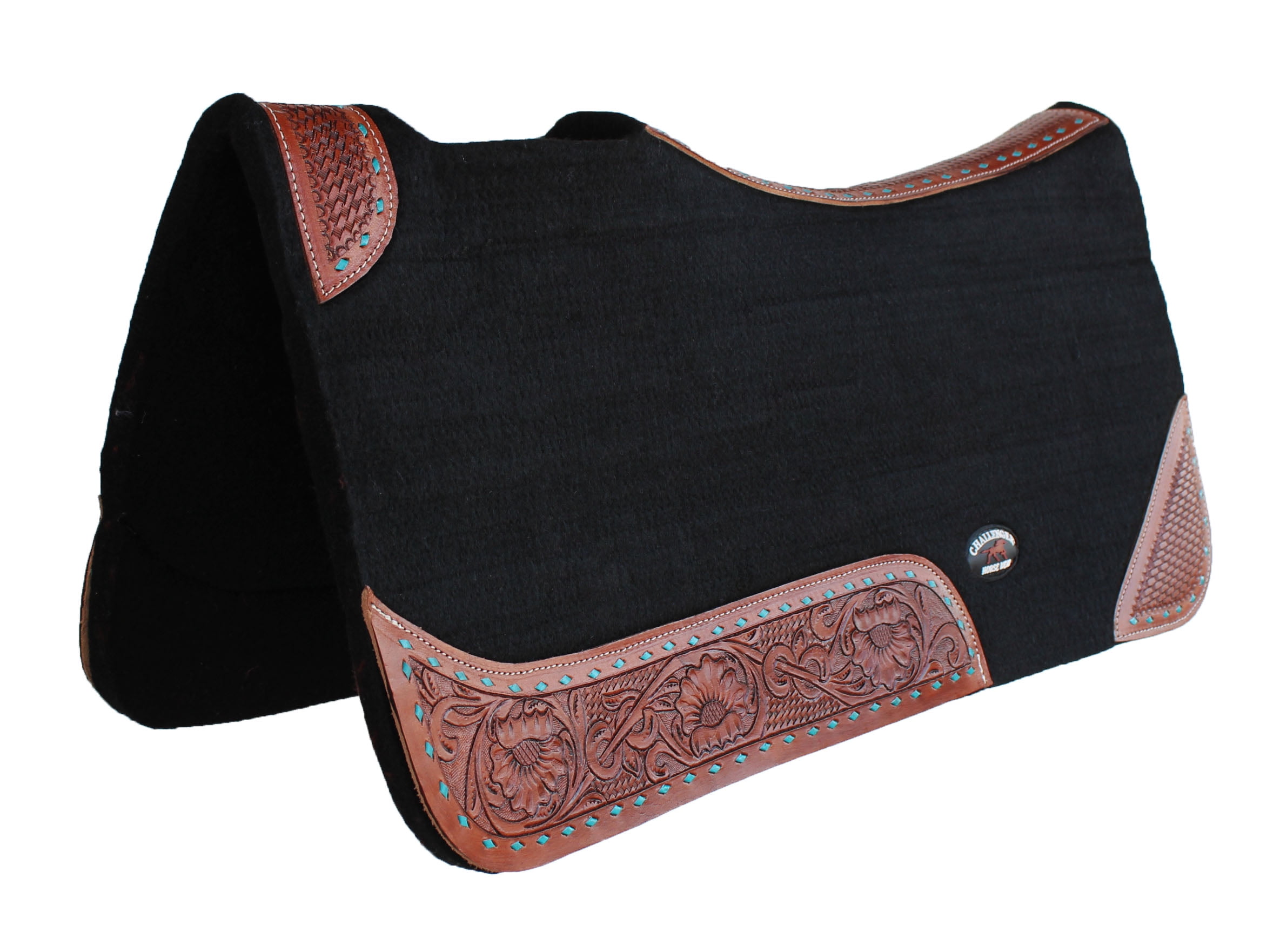 Horse 32" x 30" Western Contoured Wool Felt Therapeutic Saddle Pad