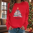 thumbnail image 6 of Sakmal Crew Neck Womens Sweatshirts Christmas Red Tops Christmas Trees Fashion Sweatshirt for Women, 6 of 6