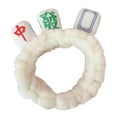 thumbnail image 3 of Moda Mahjong Makeup SPA Diadema Franela Suave Felpa Lindo Headwrap Accesorios para el cabello Banda para el cabello para lavarse Ducha Yoga. , Blanco Macarena Banda para la cabeza, 3 of 8