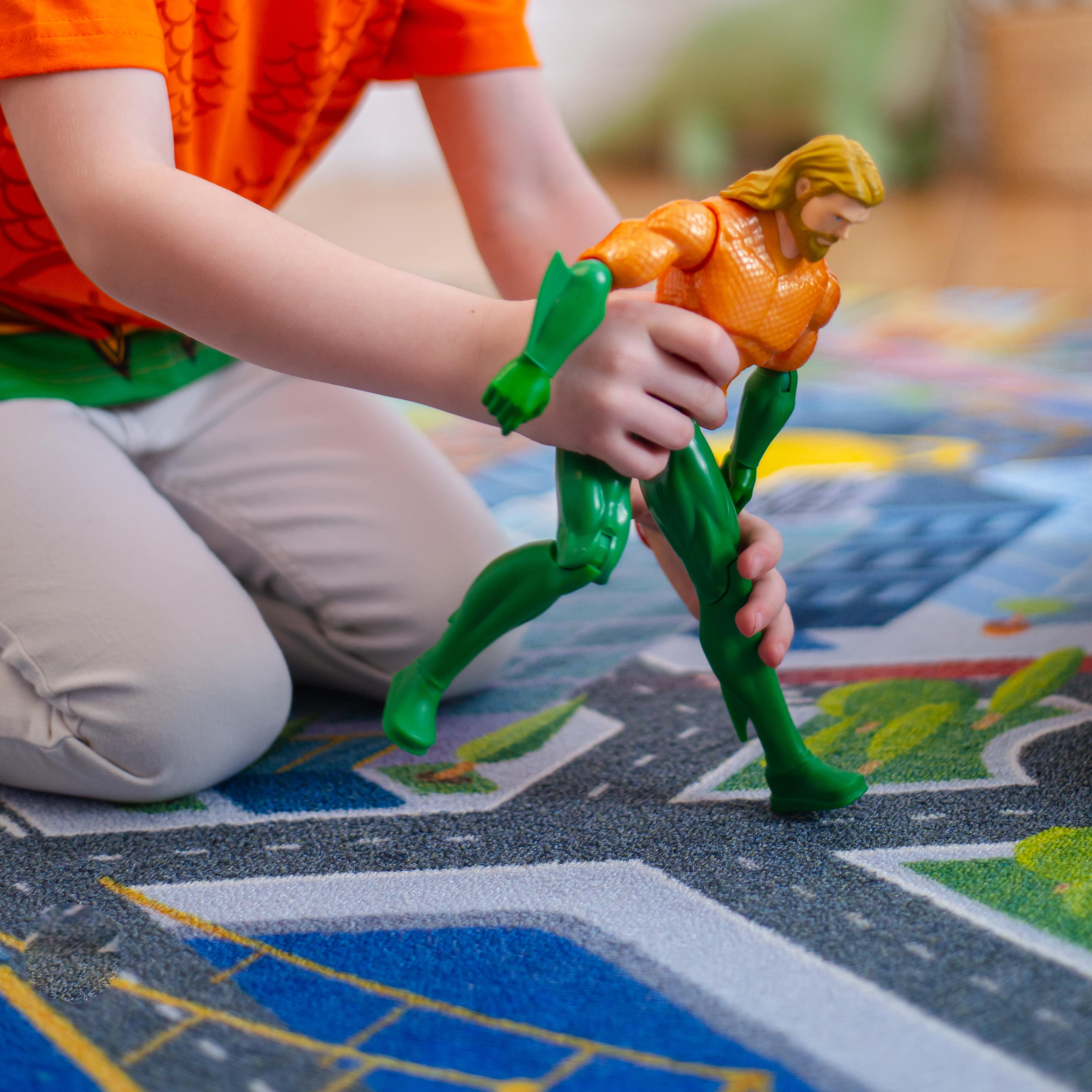 KC Cubs | Justice League Metropolis City Road Traffic Map Educational Learning & Fun Game Area Car Non Slip Rug Carpet for Kids and Children Bedroom, Classroom and Playroom