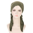 thumbnail image 4 of yunLCZ Solid Women Chemo Hat Stretchy Turban Beanie,Pre Tied Chemo Head Scarf Beanie Cover Cap for Women polyester cotton AG One Size, 4 of 4