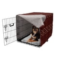 thumbnail image 2 of Reptile Dog Crate Cover, Colorful Snakes Pattern with Tribal Circles Shapes Australian Wildlife, Easy to Use Pet Kennel Cover for Dogs, 35" x 23" x 27", Burgundy Orange White, by Ambesonne, 2 of 6
