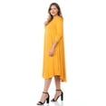 thumbnail image 3 of Pastel by Vivienne Women's Swing Midi Dress Plus Size Mustard XX-Large, 3 of 4