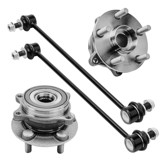 Detroit Axle - Front 4pc Wheel Bearing Hubs Kit for 10-15 Toyota Prius Plug-in, 11-17 Lexus CT200h, 2 Wheel Bearing and Hubs 2 Sway Bars 2010 2011 2012 2013 2014 2015 2016 2017 Replacement